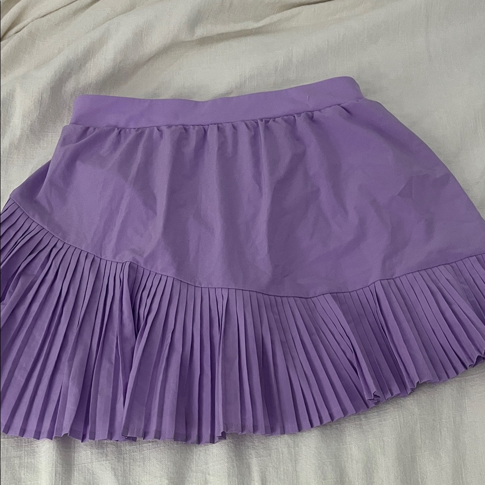 SPANX Purple Pleated Skater Skirt - Picture 3 of 5